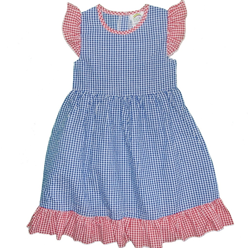 CLEARANCE Seersucker Dress in Red White and Blue